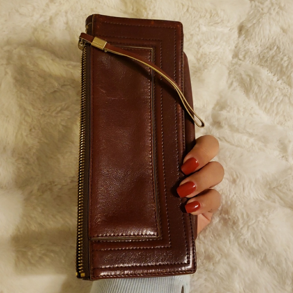 Vintage ELLEN TRACY leather clutch wallet